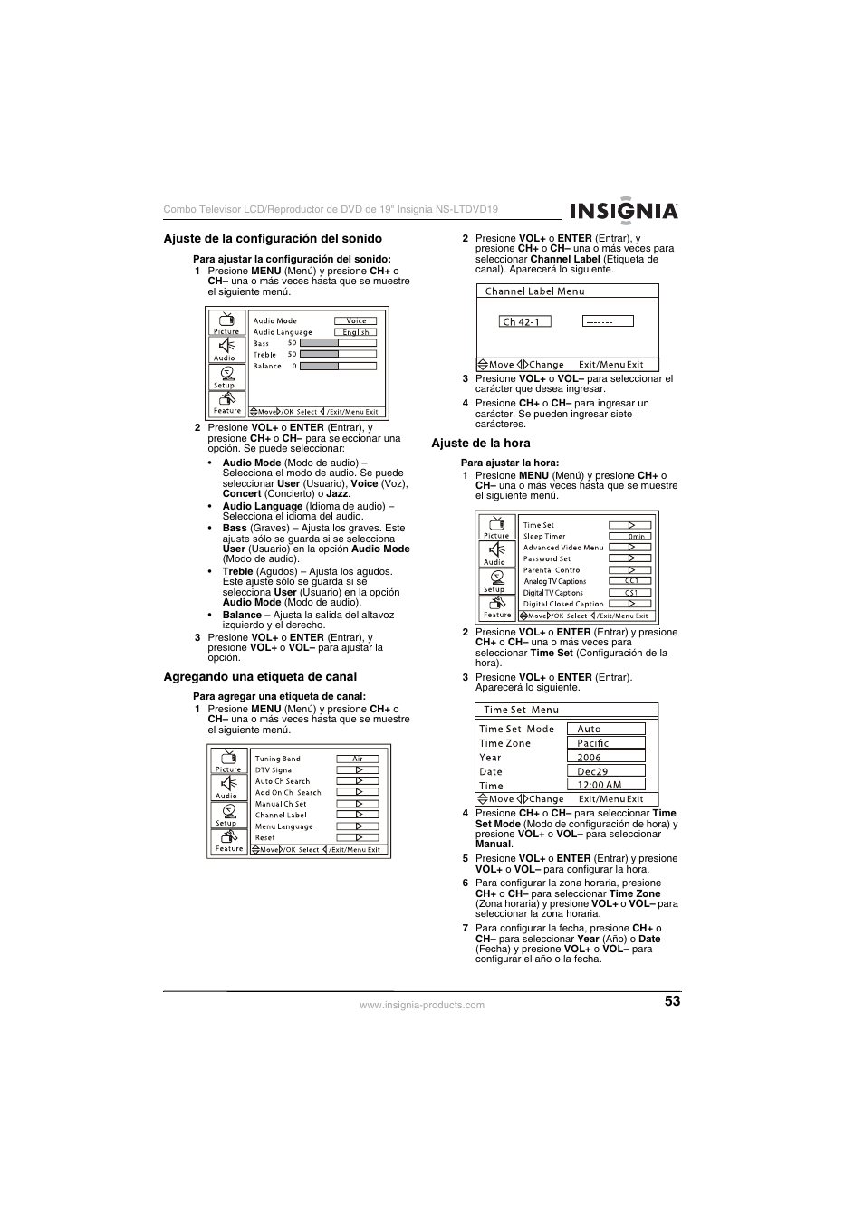 Insignia NS-LTDVD19 User Manual | Page 55 / 68