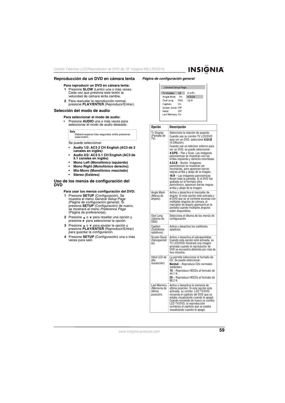 Insignia NS-LTDVD19 User Manual | Page 61 / 68