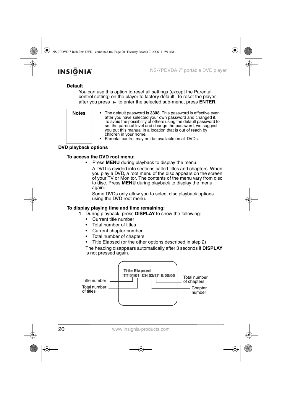 Insignia NS-7PDVDA User Manual | Page 21 / 102