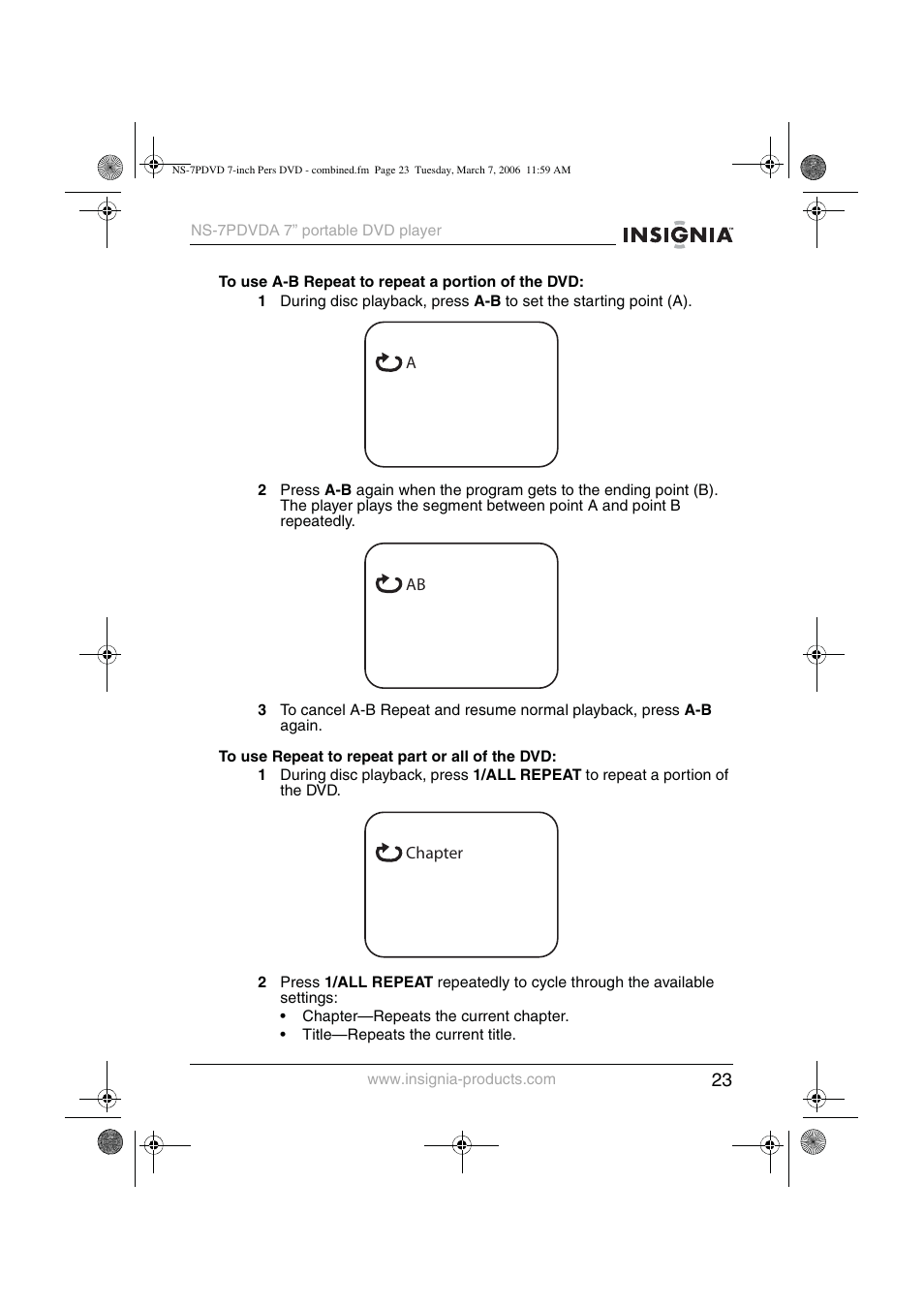 Insignia NS-7PDVDA User Manual | Page 24 / 102
