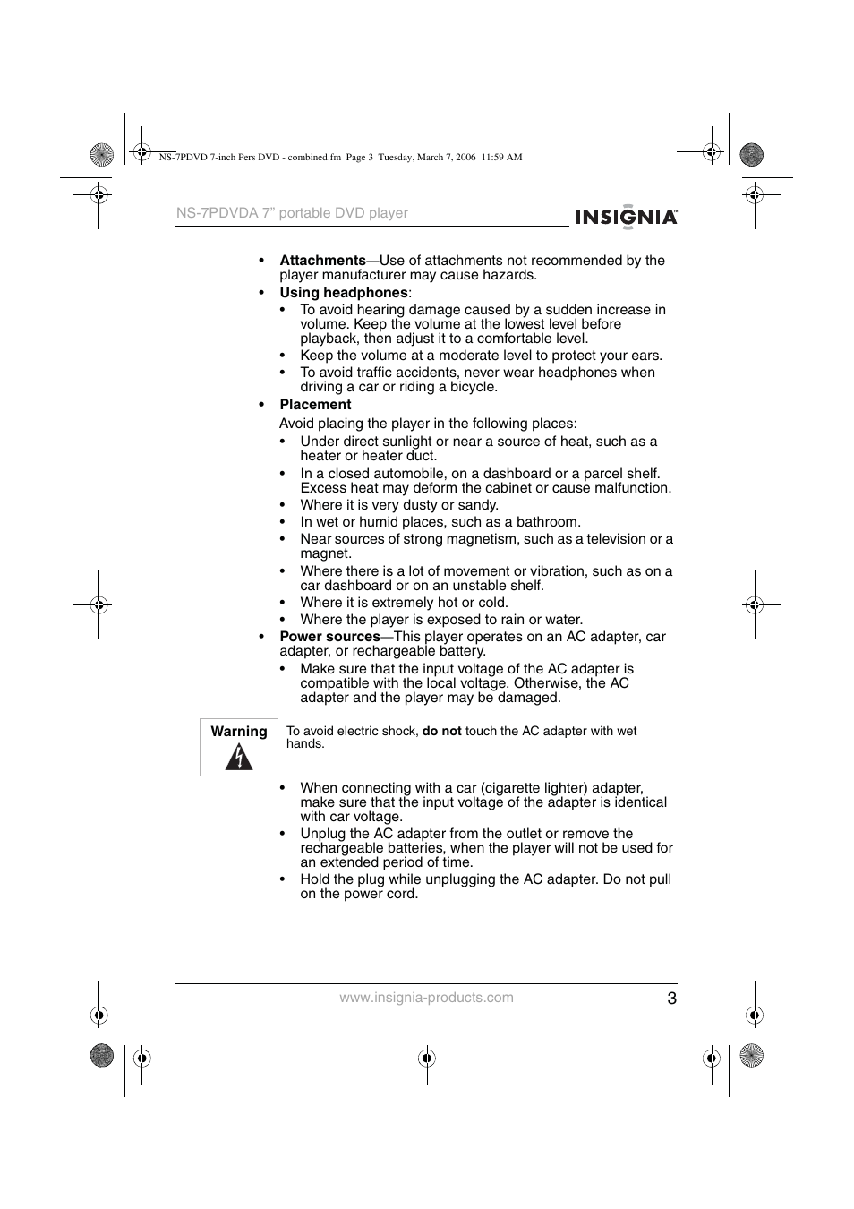 Insignia NS-7PDVDA User Manual | Page 4 / 102