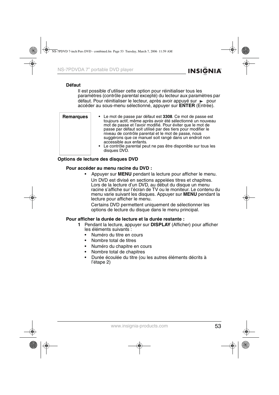 Insignia NS-7PDVDA User Manual | Page 54 / 102