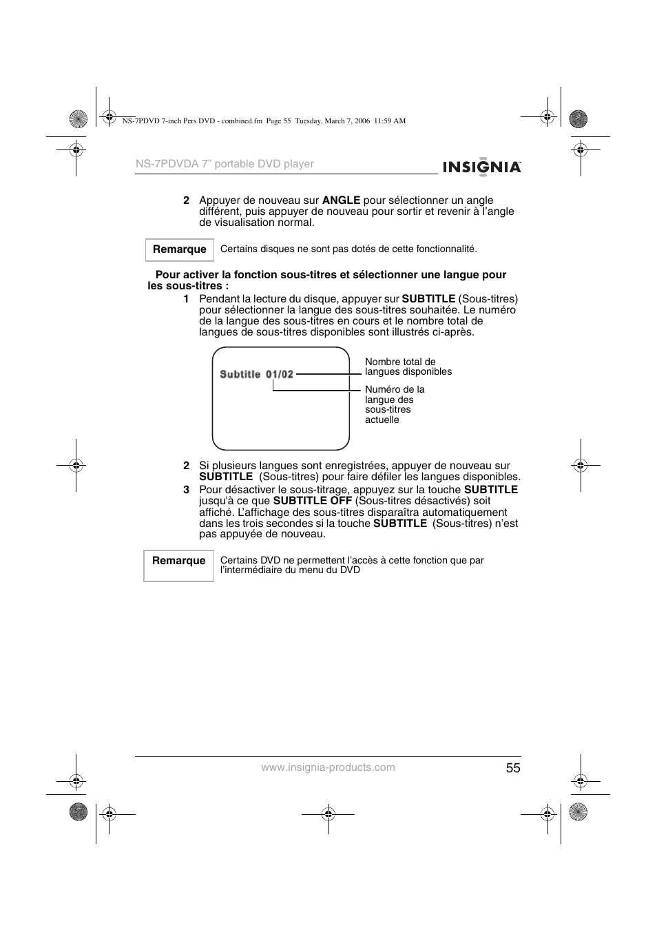 Insignia NS-7PDVDA User Manual | Page 56 / 102