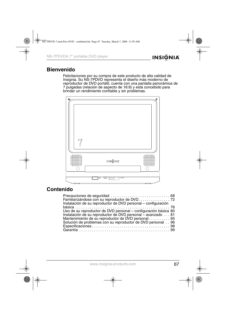 Insignia NS-7PDVDA User Manual | Page 68 / 102