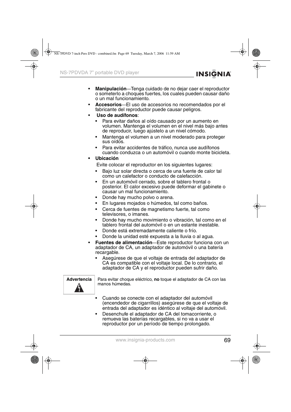 Insignia NS-7PDVDA User Manual | Page 70 / 102