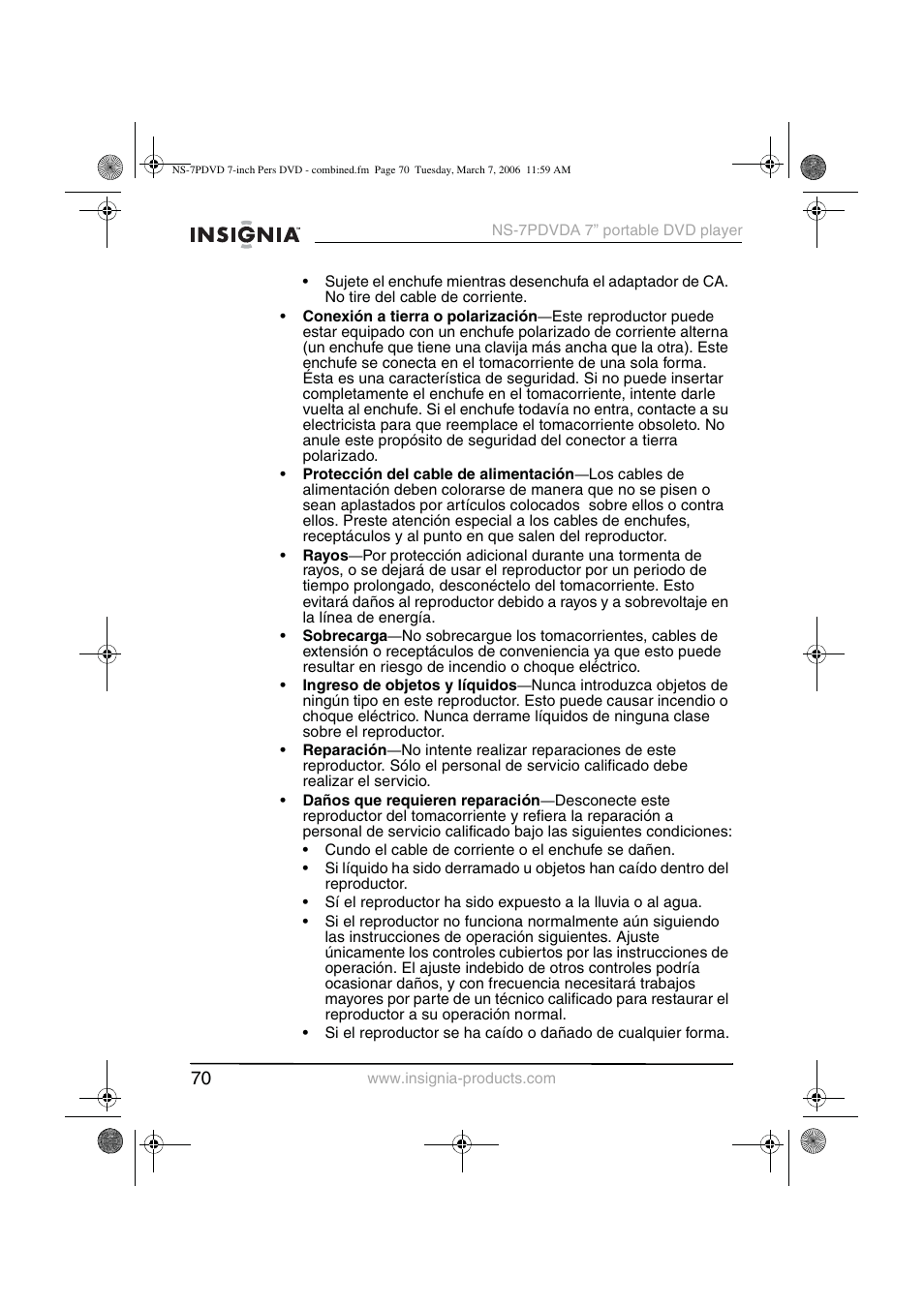 Insignia NS-7PDVDA User Manual | Page 71 / 102