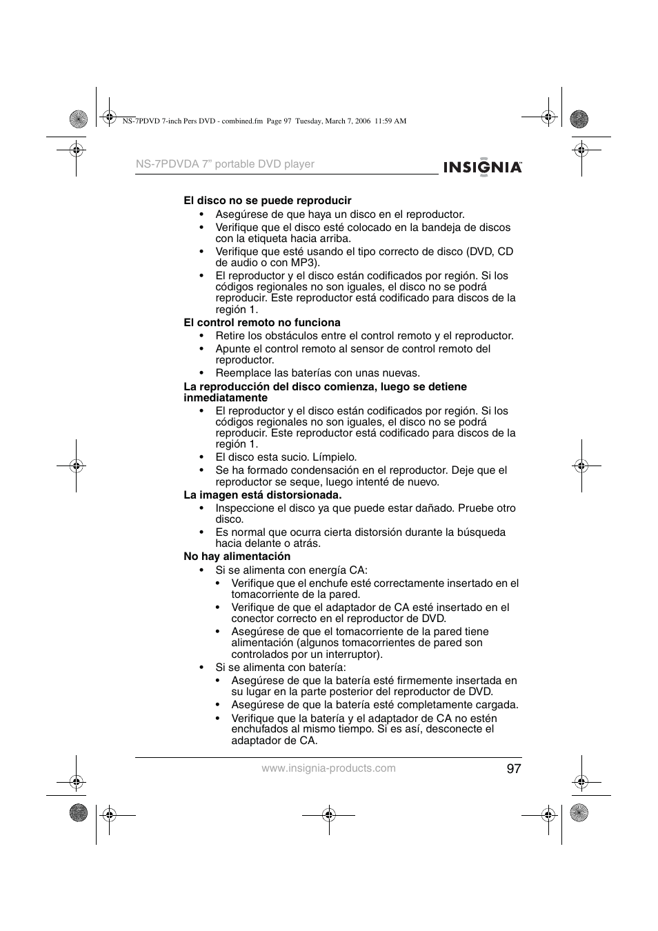 Insignia NS-7PDVDA User Manual | Page 98 / 102