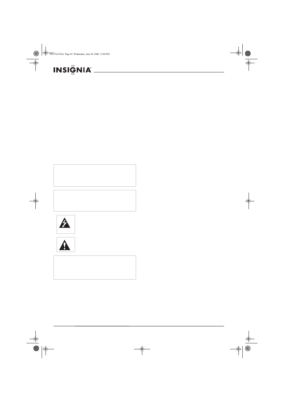 Insignia NS-27LCD User Manual | Page 44 / 70