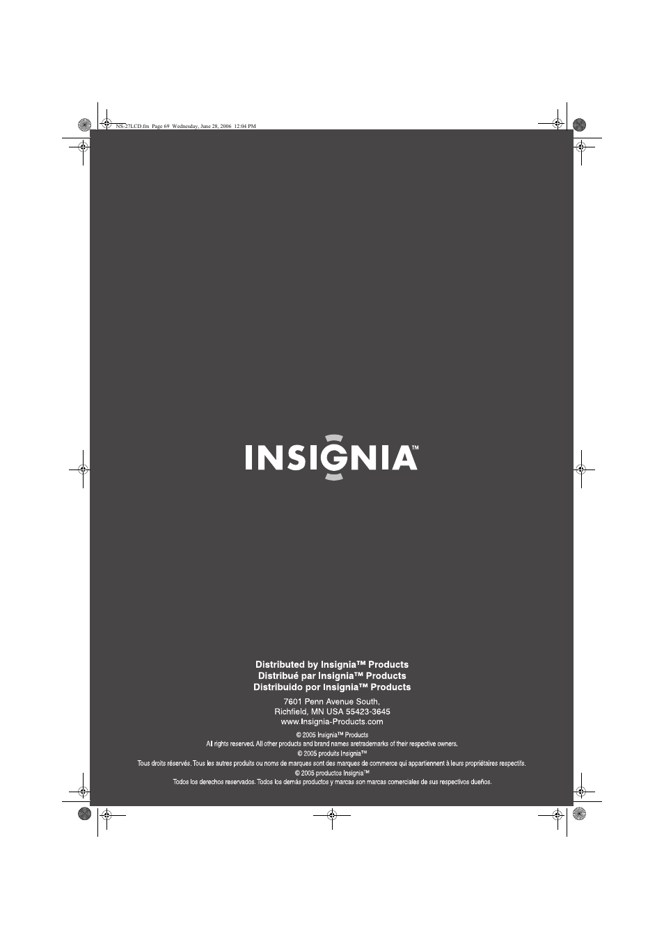 Insignia NS-27LCD User Manual | Page 69 / 70