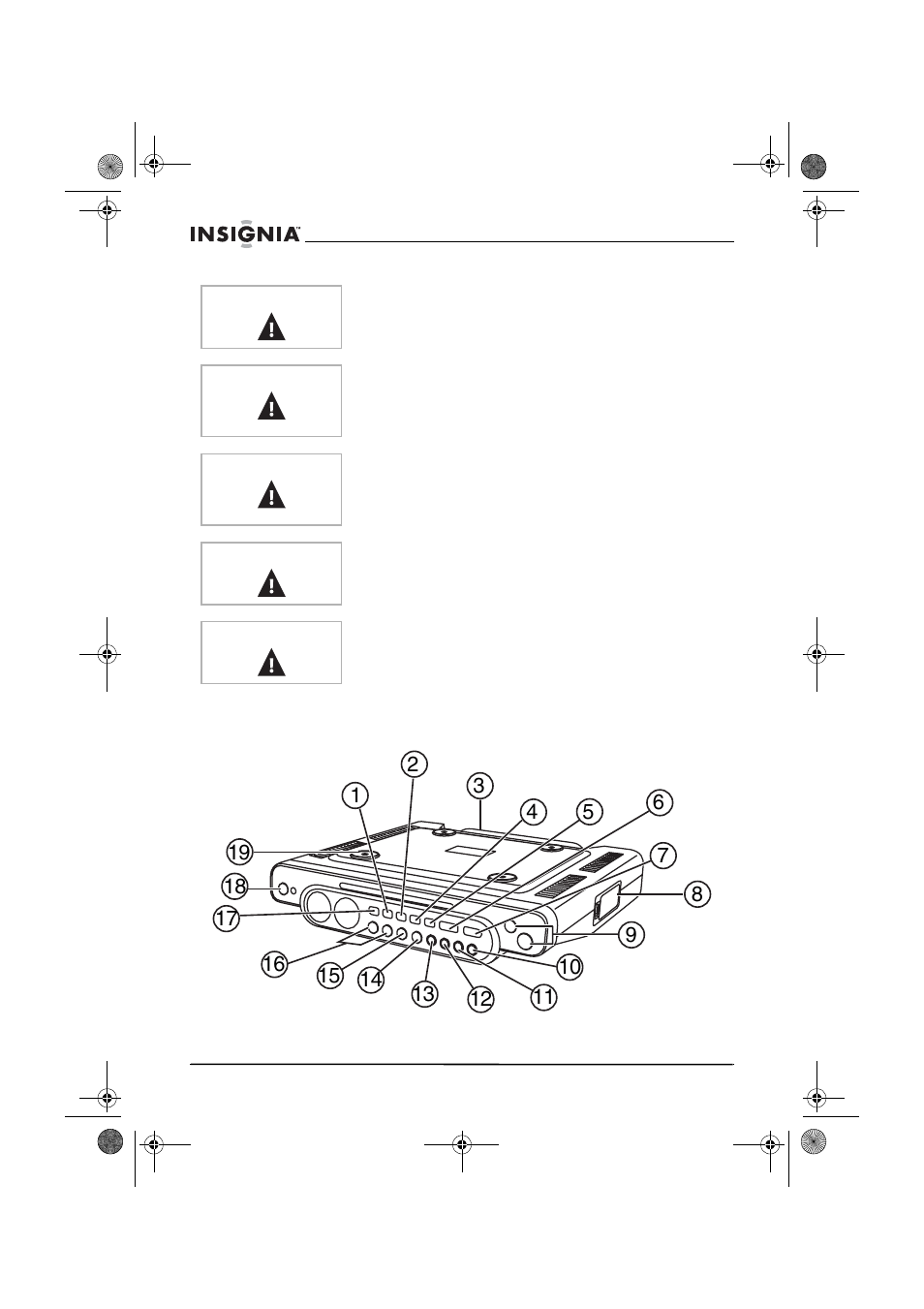 Características, Frente | Insignia NS-C2114 User Manual | Page 44 / 64