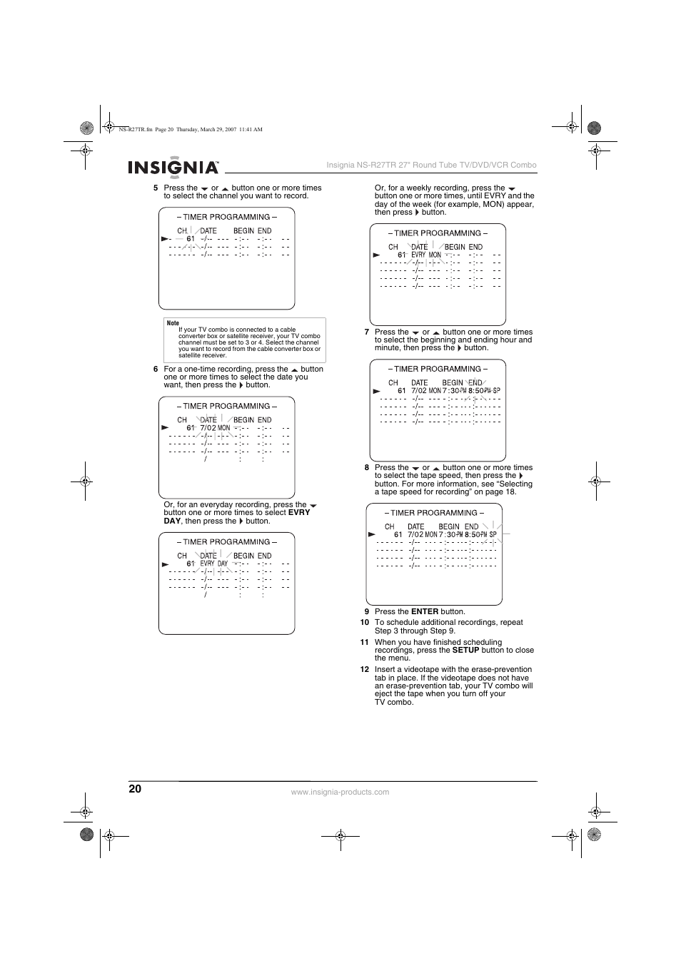 Insignia NS-R27TR User Manual | Page 20 / 112
