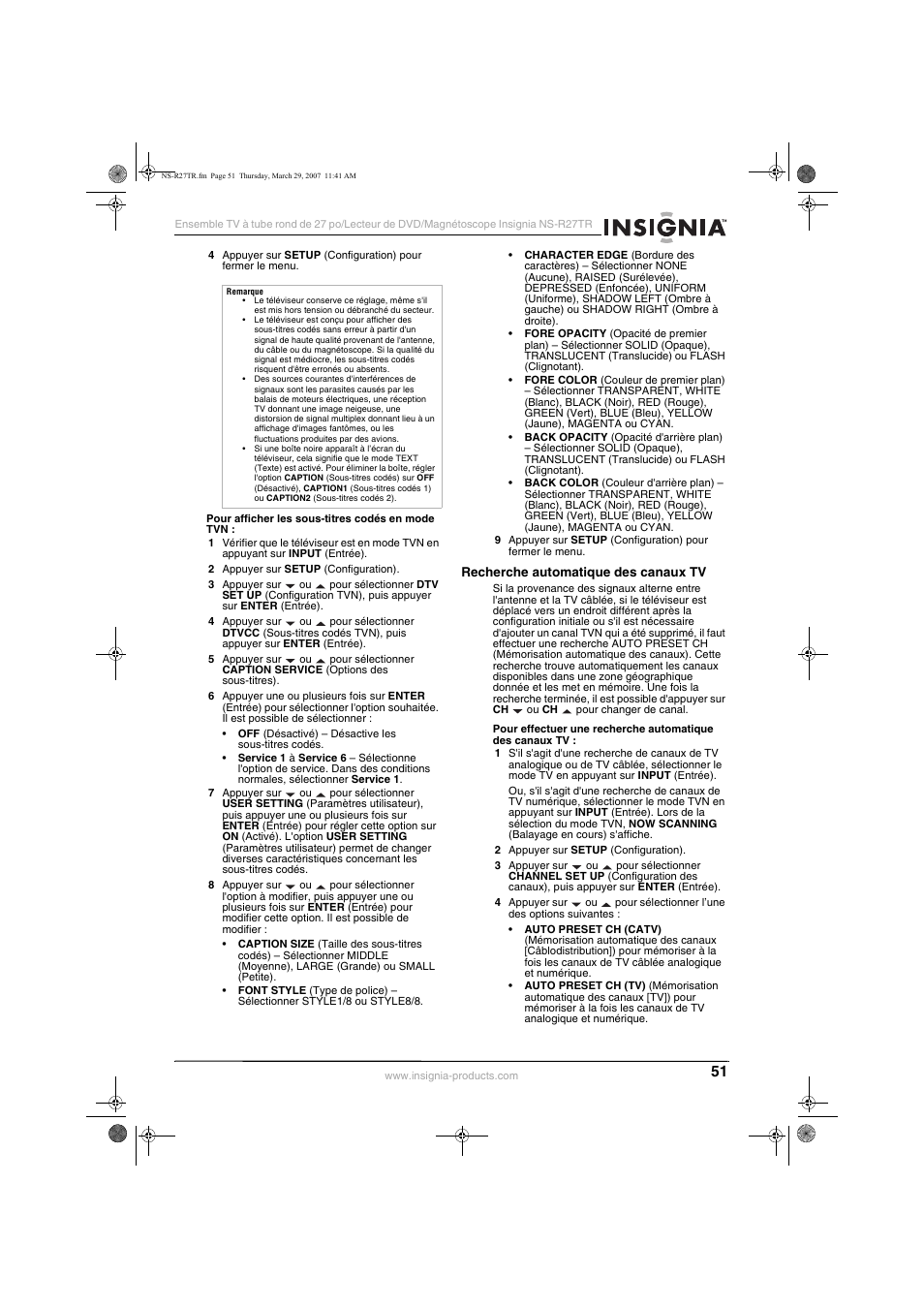 Insignia NS-R27TR User Manual | Page 51 / 112