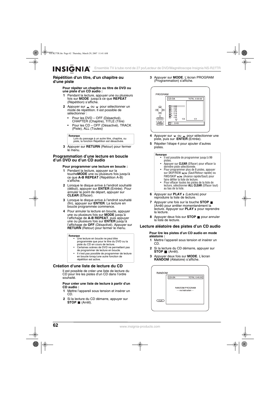 Insignia NS-R27TR User Manual | Page 62 / 112