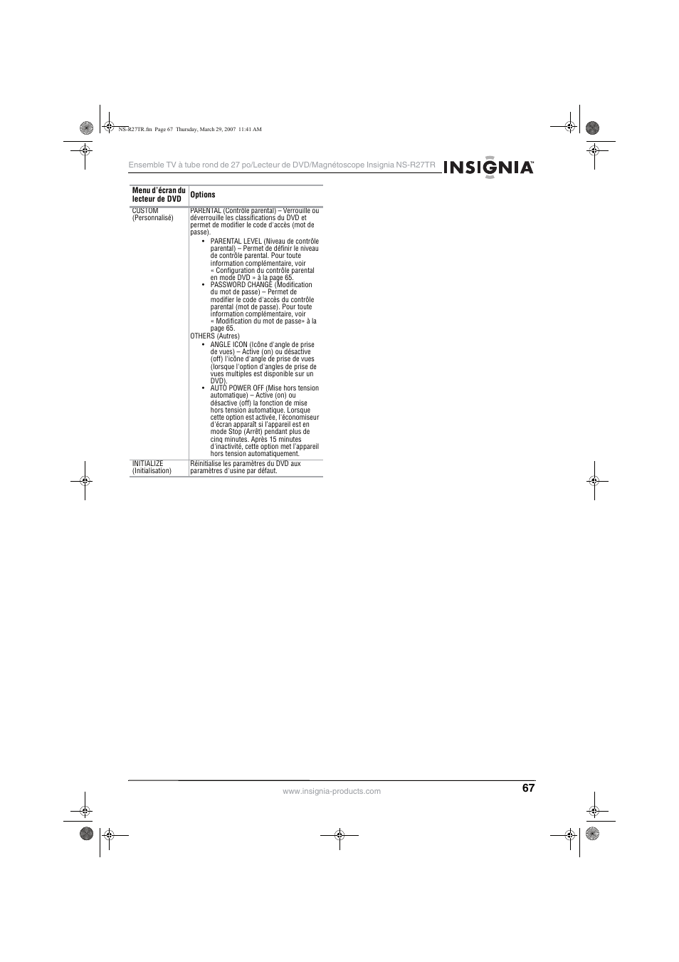 Insignia NS-R27TR User Manual | Page 67 / 112