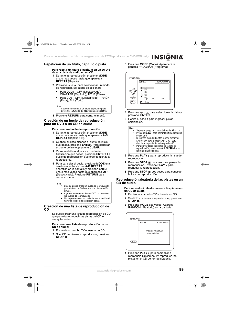 Insignia NS-R27TR User Manual | Page 99 / 112