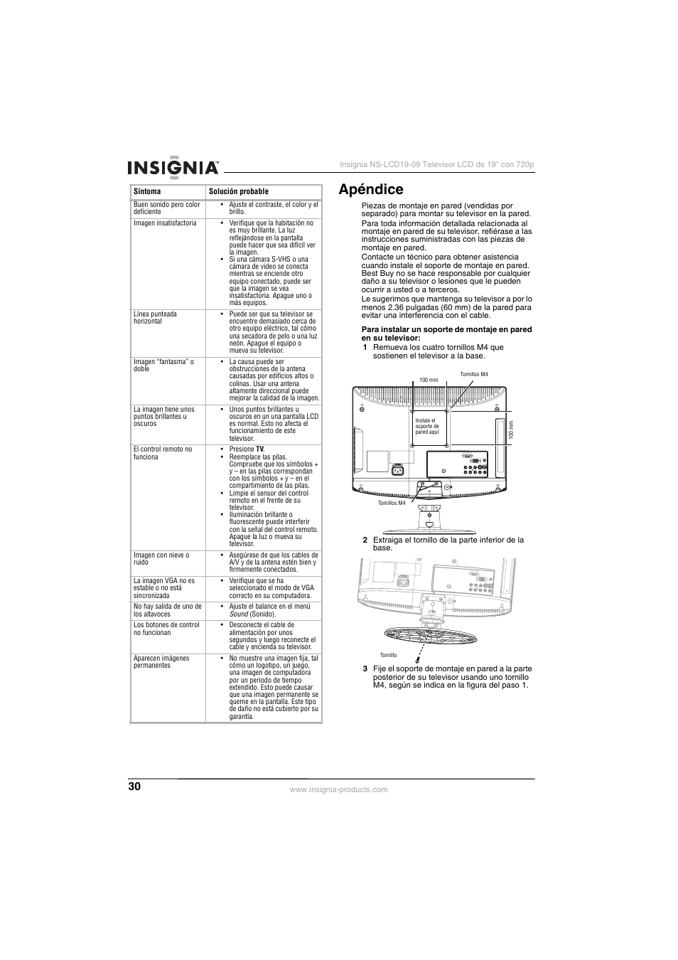 Apéndice | Insignia NS-LCD19-09 User Manual | Page 32 / 40