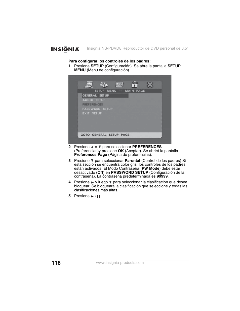 Insignia NS-PDVD8 User Manual | Page 118 / 134
