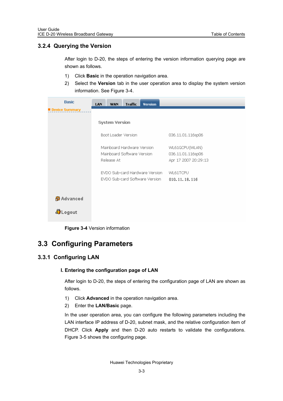 4 querying the version, 3 configuring parameters, 1 configuring lan | 4 querying the version -3, 3 configuring parameters -3, 1 configuring lan -3 | Insignia ICE D-20 EC506 User Manual | Page 21 / 45