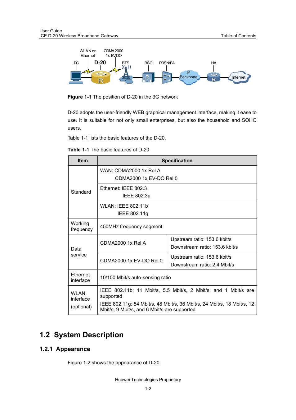 2 system description, 1 appearance, 2 system description -2 | 1 appearance -2 | Insignia ICE D-20 EC506 User Manual | Page 7 / 45