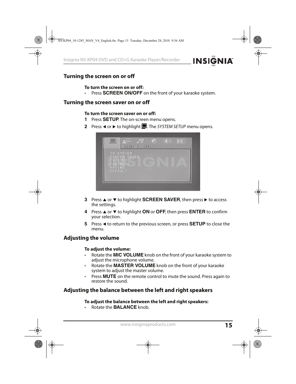 Insignia NS-KP04 User Manual | Page 15 / 40