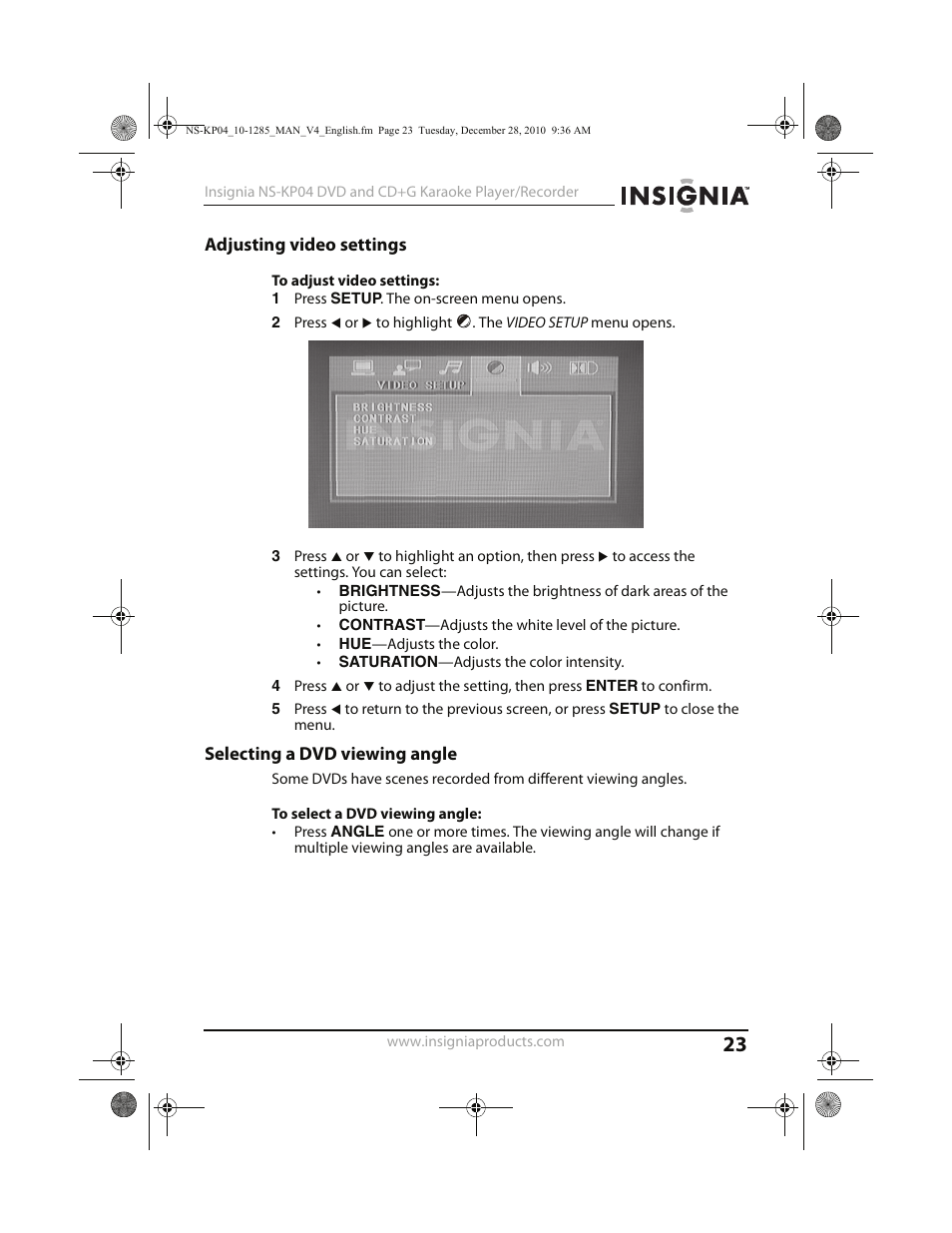 Insignia NS-KP04 User Manual | Page 23 / 40