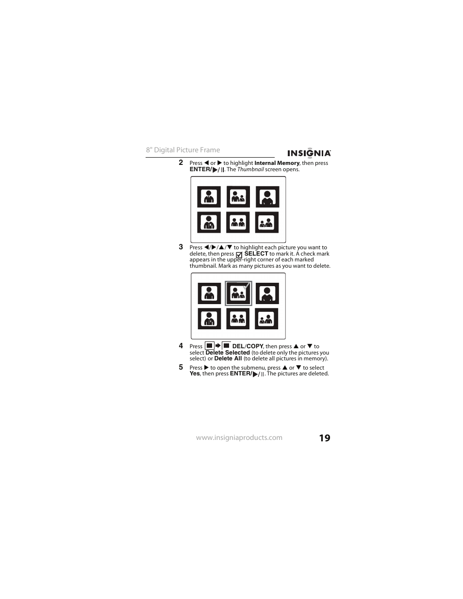 Insignia NS- DPF0812W User Manual | Page 19 / 36