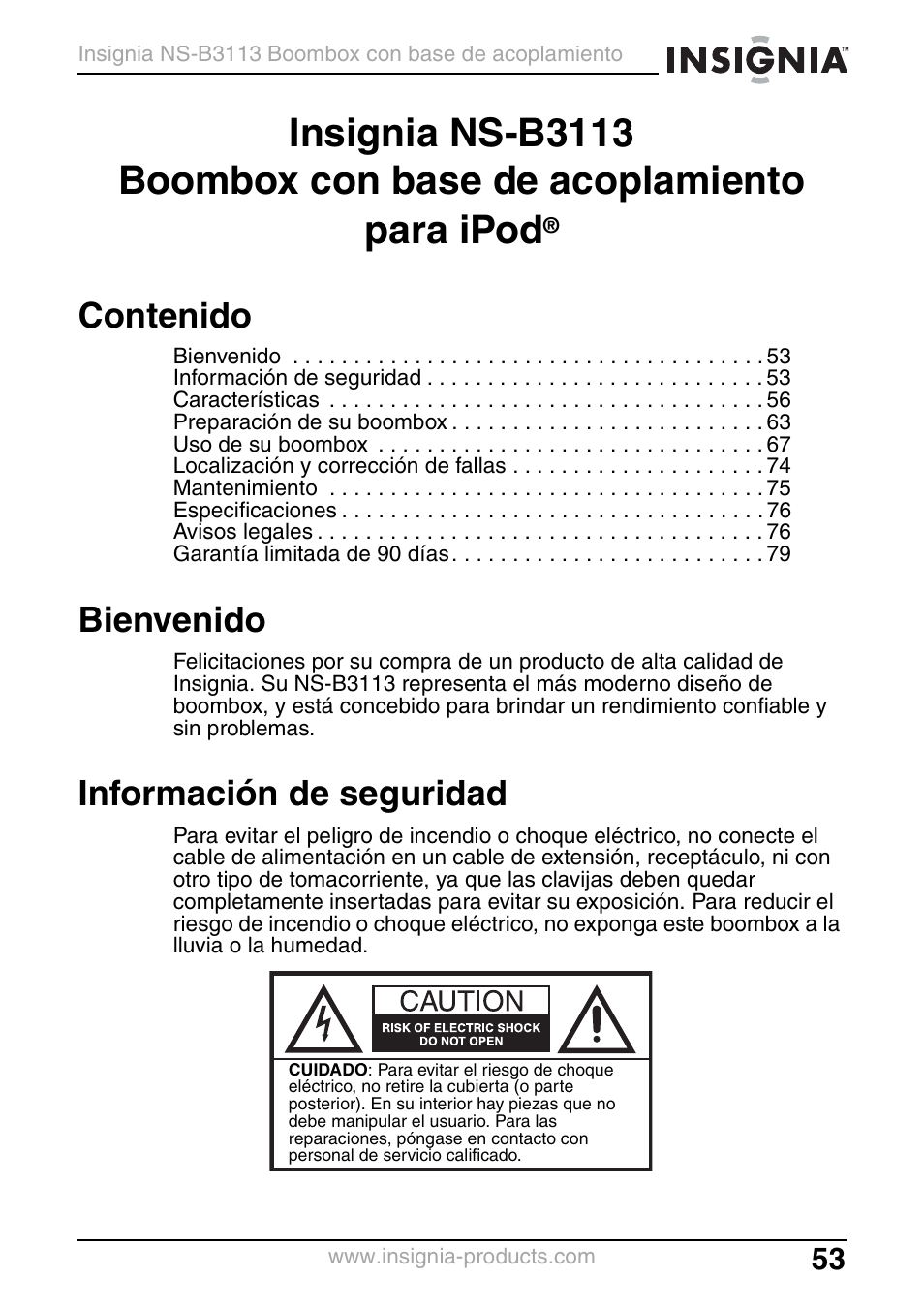 Insignia NS-B3113 User Manual | Page 53 / 84