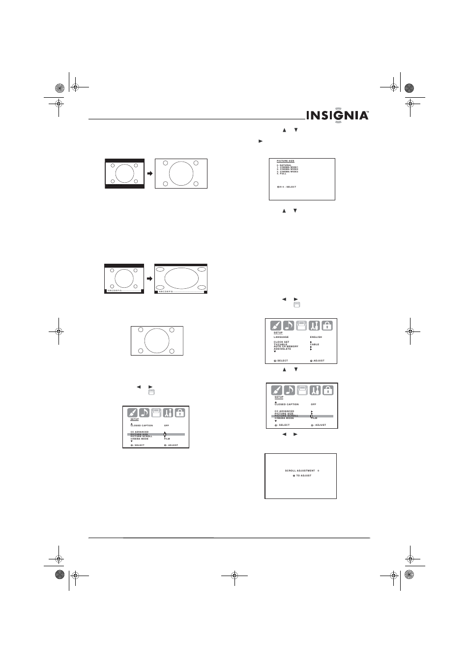 Establecimiento del desplazamiento de la imagen | Insignia NS-30HTV User Manual | Page 77 / 88