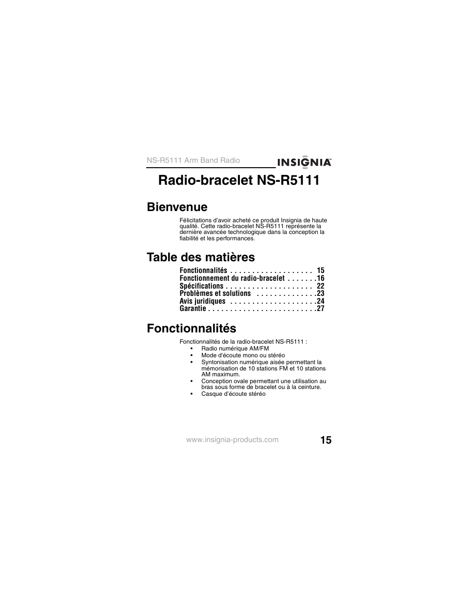 Insignia NS-R5111 User Manual | Page 17 / 48