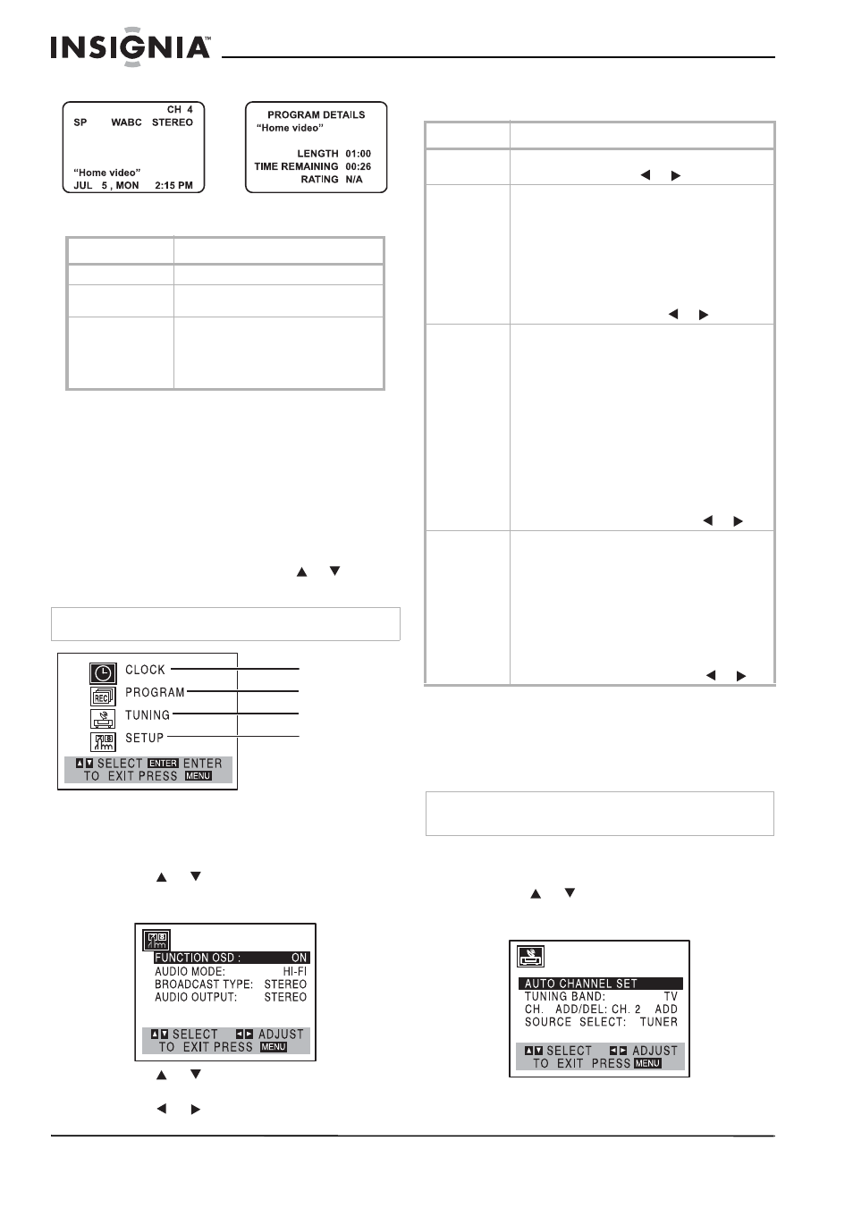 Accessing the on-screen menus | Insignia NS-H3005 User Manual | Page 14 / 116