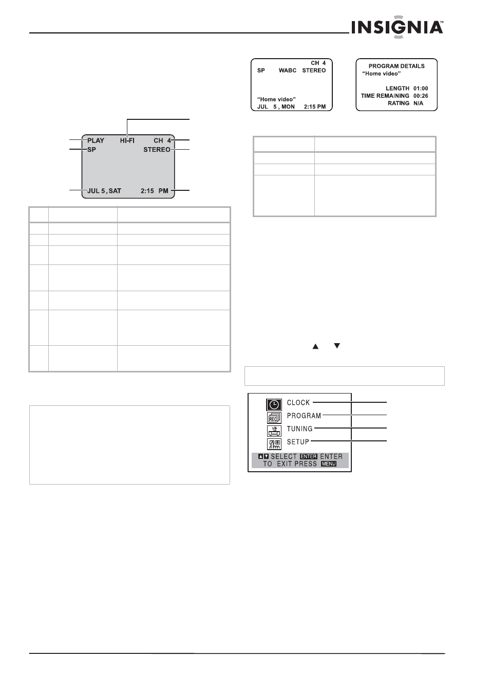 Configuration du magnétoscope, Utilisation des menus d’écran (osd), Information rapide | Accès aux menus d’écran | Insignia NS-H3005 User Manual | Page 49 / 116