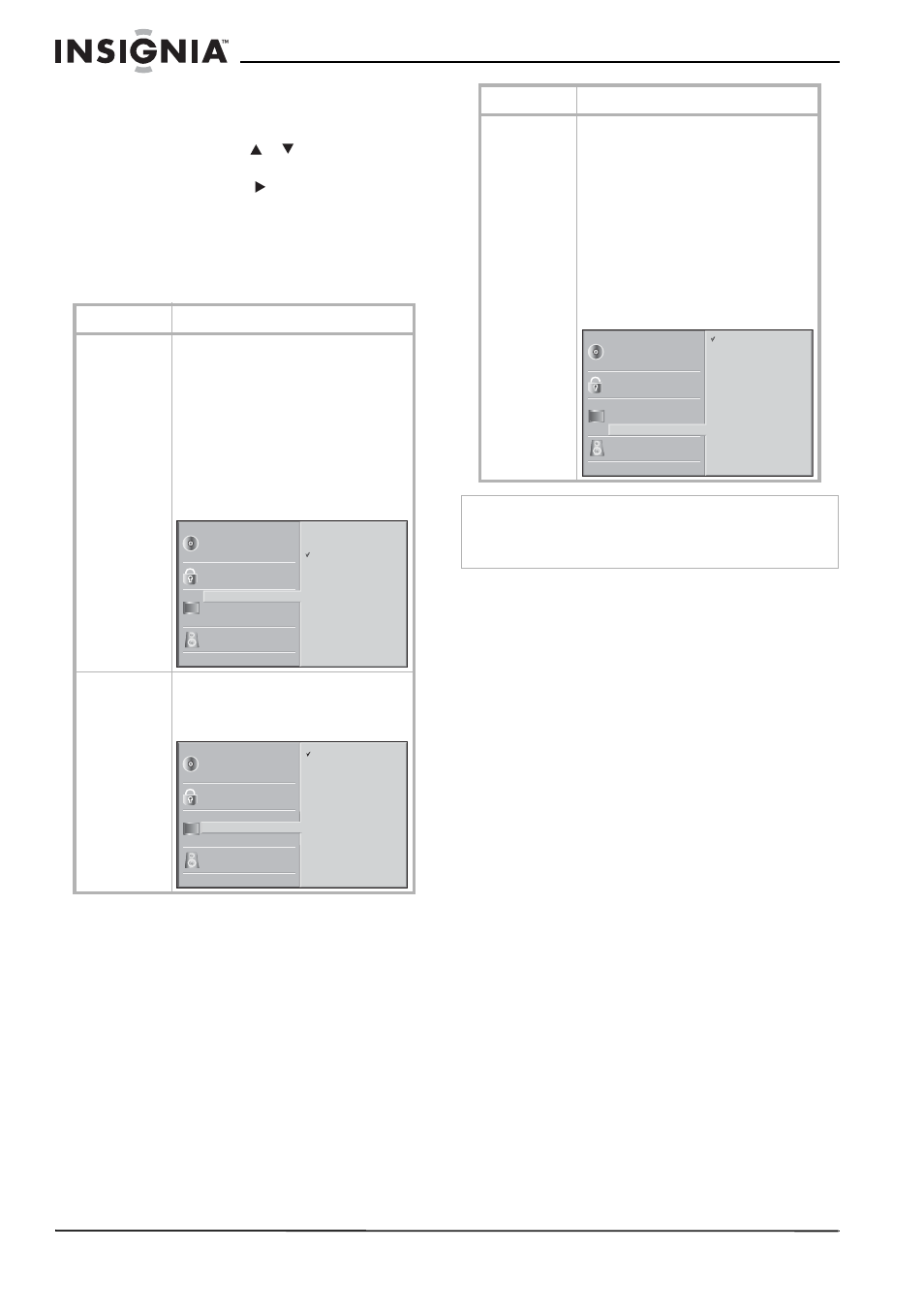 Menú de imagen, Menú descripción | Insignia NS-H3005 User Manual | Page 94 / 116