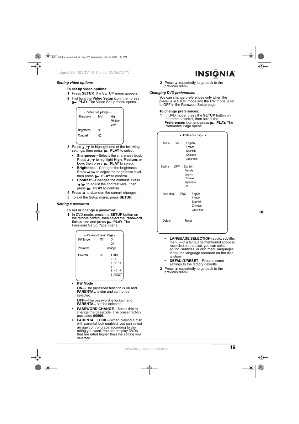 Insignia NS-15cltv User Manual | Page 18 / 69