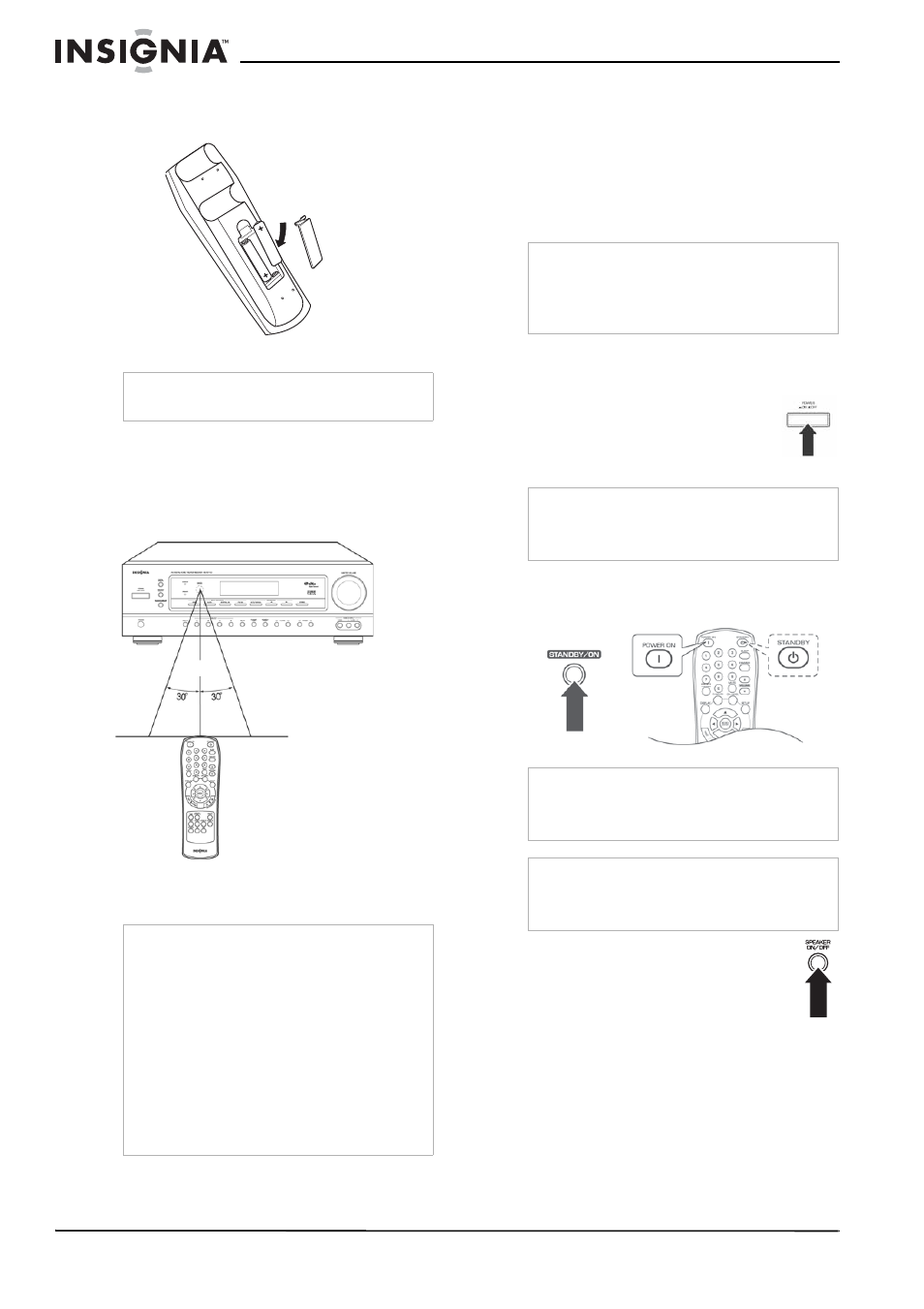 Utilisation de la télécommande, Fonctionnement du récepteur, Écoute d’un programme | Insignia NS-R5100 User Manual | Page 34 / 76