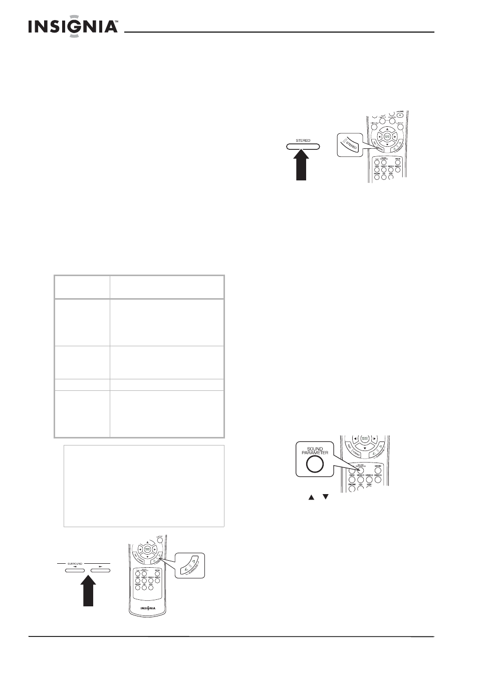 Ajuste de los parámetros de sonido | Insignia NS-R5100 User Manual | Page 62 / 76