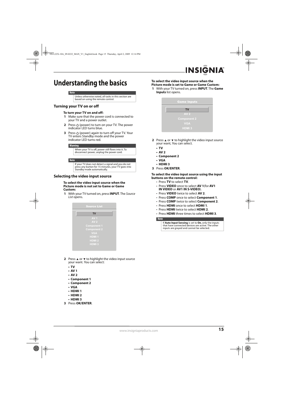 Understanding the basics | Insignia NS-L22X-10A User Manual | Page 19 / 60