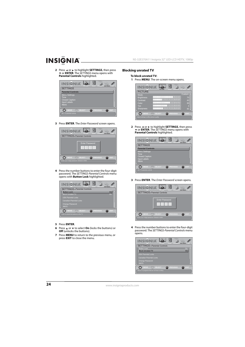 Blocking unrated tv | Insignia NS-32E570A11 User Manual | Page 28 / 48
