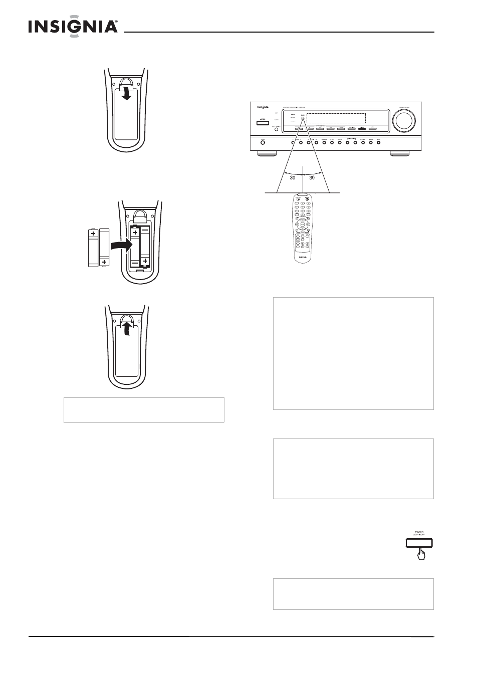 Uso del control remoto, Uso de su receptor, Escuchando un programa | Insignia NS-R2000 User Manual | Page 42 / 56