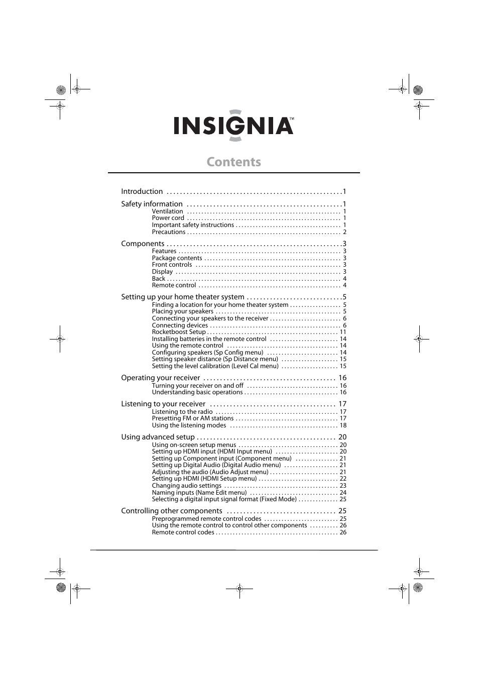 Insignia NS-AV511 User Manual | Page 2 / 38