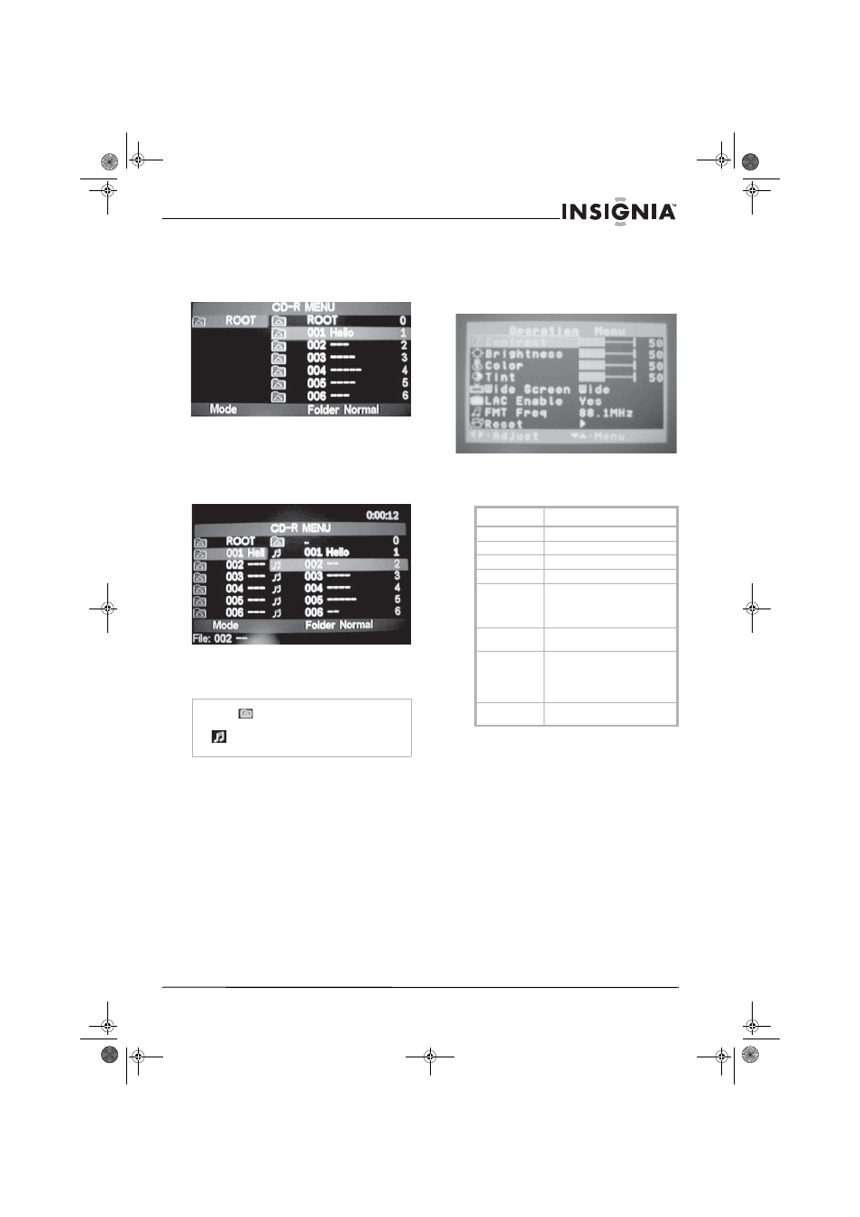 Lecture répétée, Configuration personnalisée du système, Utilisation de l’émetteur fm | Pour utiliser l’émetteur fm pour l’audio, Utilisation des menus d’écran (osd), Pour afficher le menu osd | Insignia NS-M10OHD User Manual | Page 21 / 38