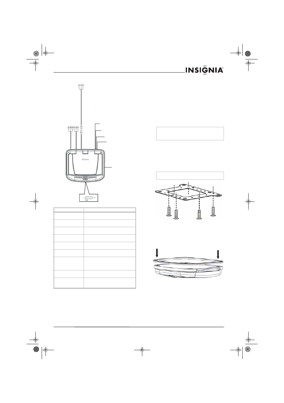 Conexiones de los cables, Para instalar el reproductor | Insignia NS-M10OHD User Manual | Page 29 / 38