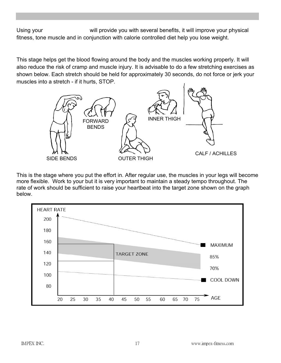 Exercise guidelines | Impex NS-1101U User Manual | Page 18 / 20