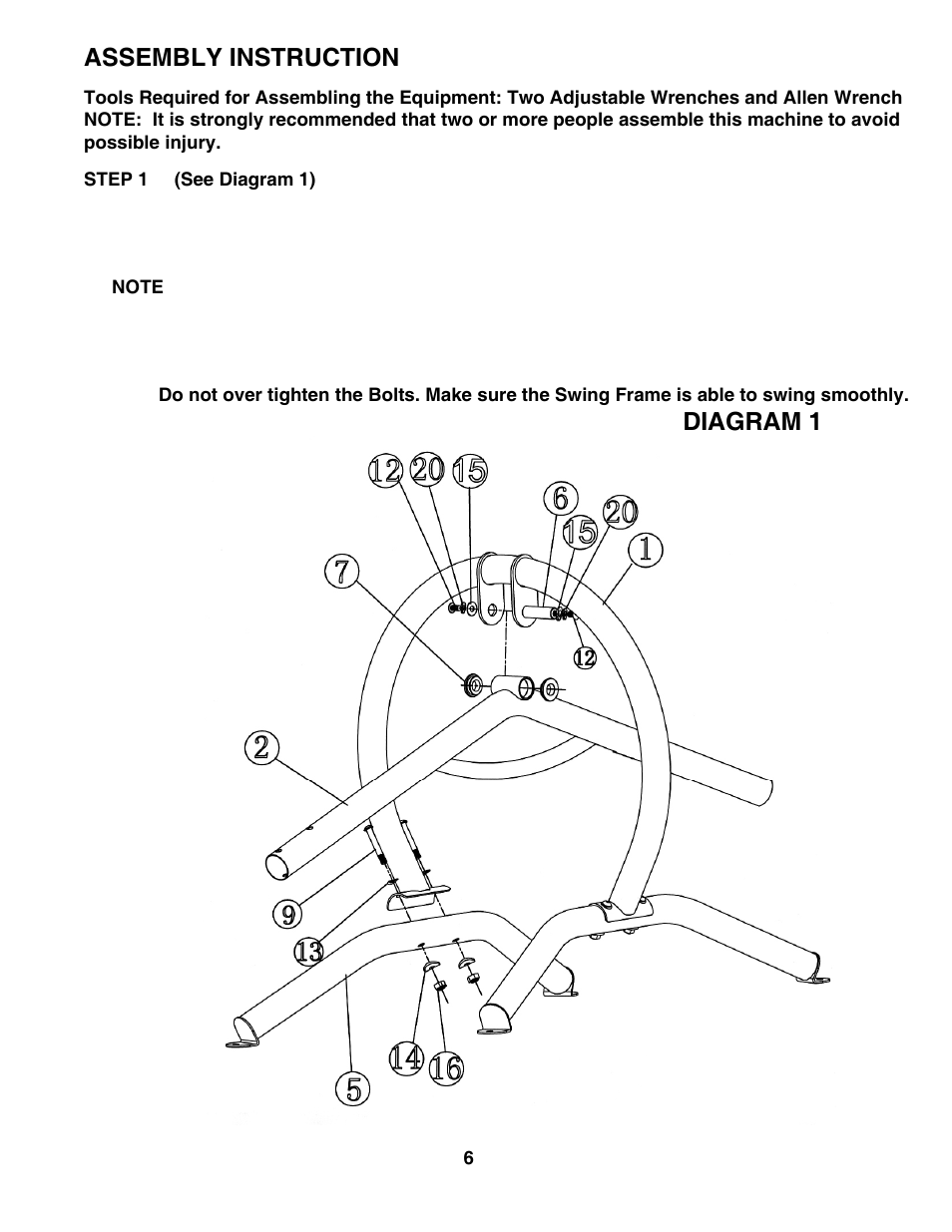 Assembly instruction, Diagram 1 | Impex TT-210 User Manual | Page 7 / 11