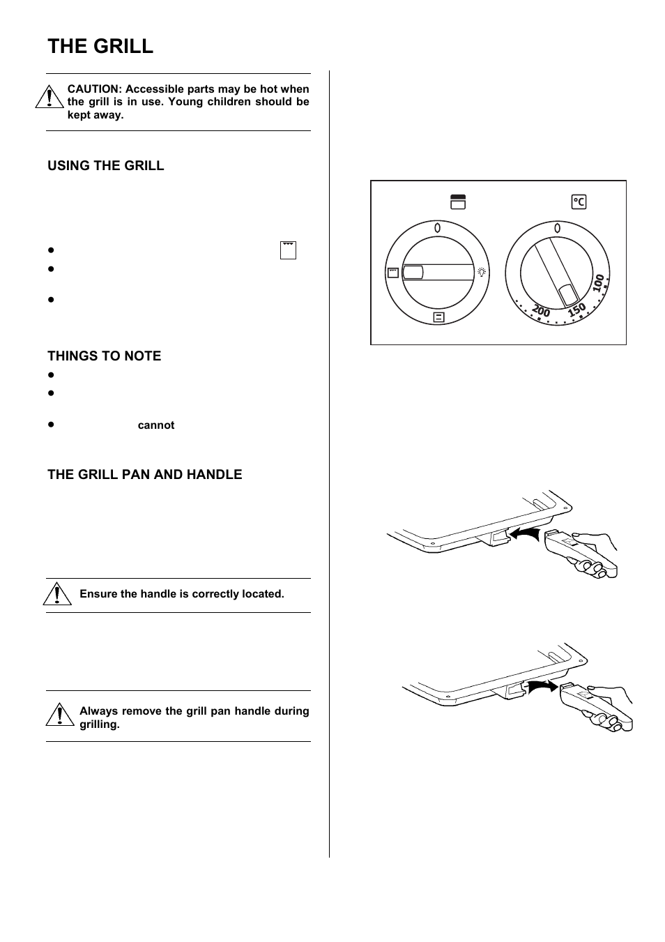 The grill, Using the grill, The grill pan and handle | INSIGHT 51 EKM6047 User Manual | Page 12 / 36