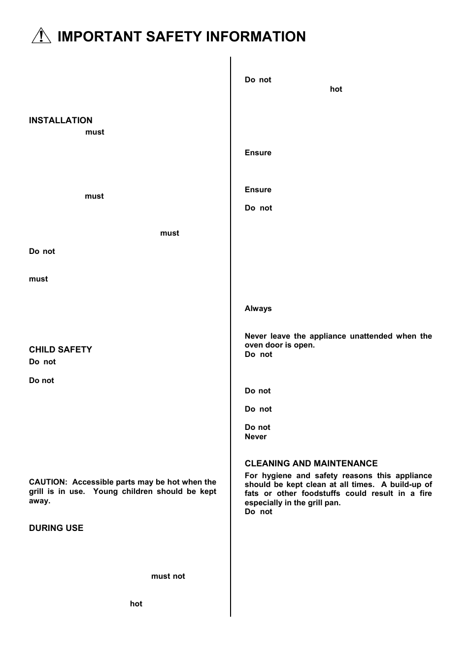 Important safety information | INSIGHT 51 EKC6044 User Manual | Page 2 / 36