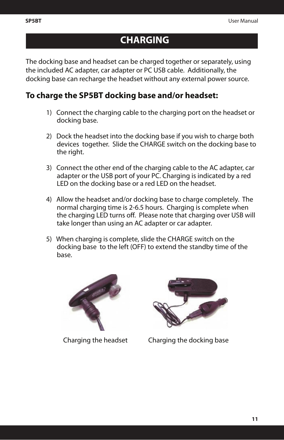 Charging | iSymphony SP5BT User Manual | Page 11 / 16