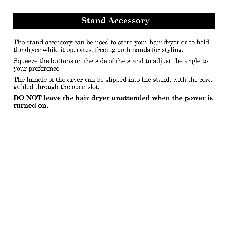 Stand accessory | Ionic Pro SI749 User Manual | Page 10 / 11