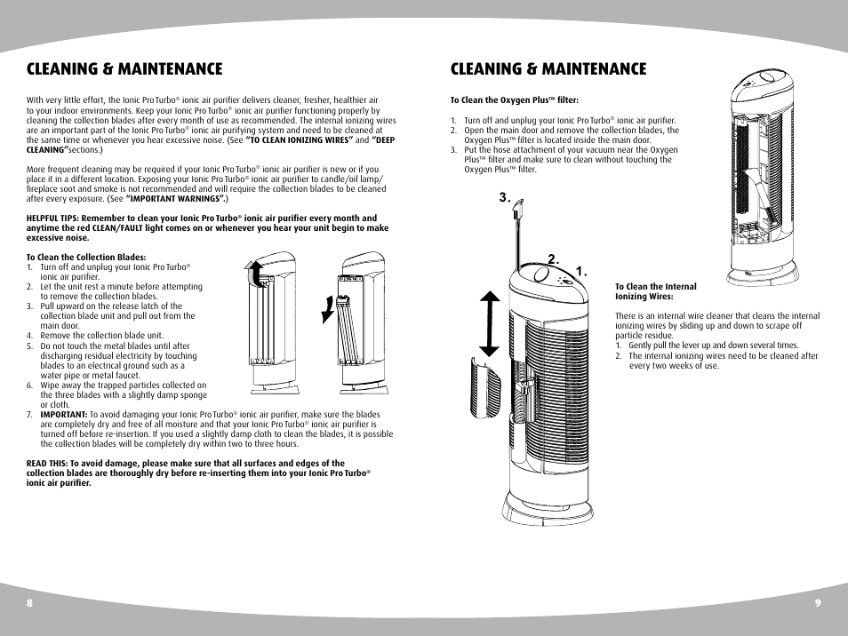 Cleaning & maintenance | Ionic Pro TURBO User Manual | Page 6 / 11