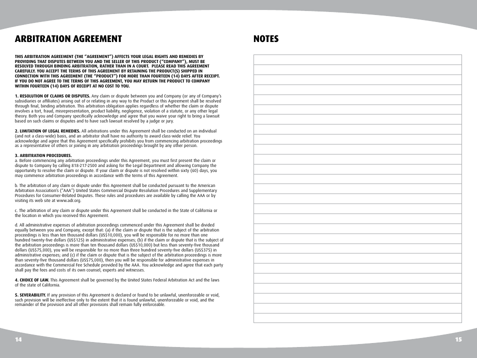 Arbitration agreement | Ionic Pro TURBO User Manual | Page 9 / 11