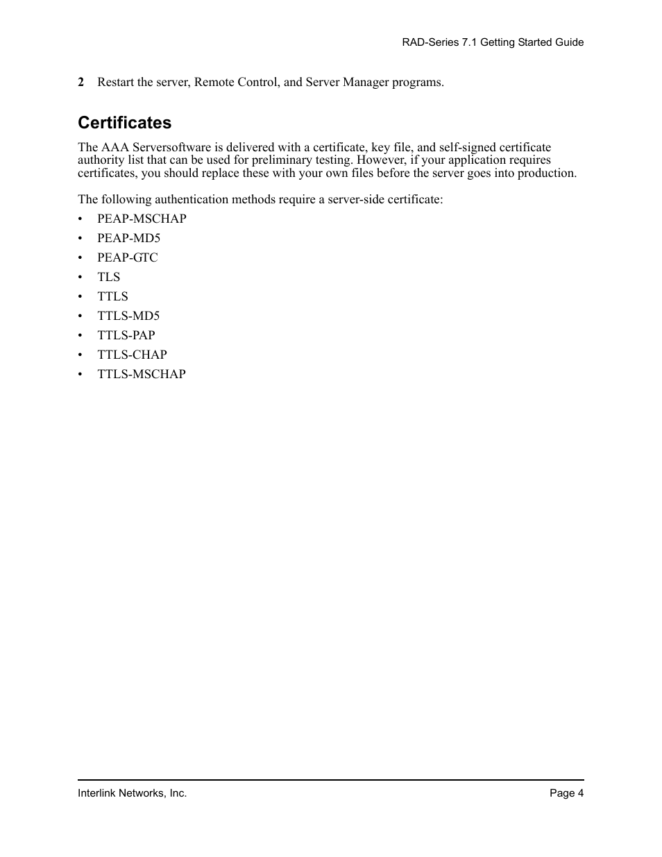 Certificates | Interlink electronic 7.1 User Manual | Page 8 / 25